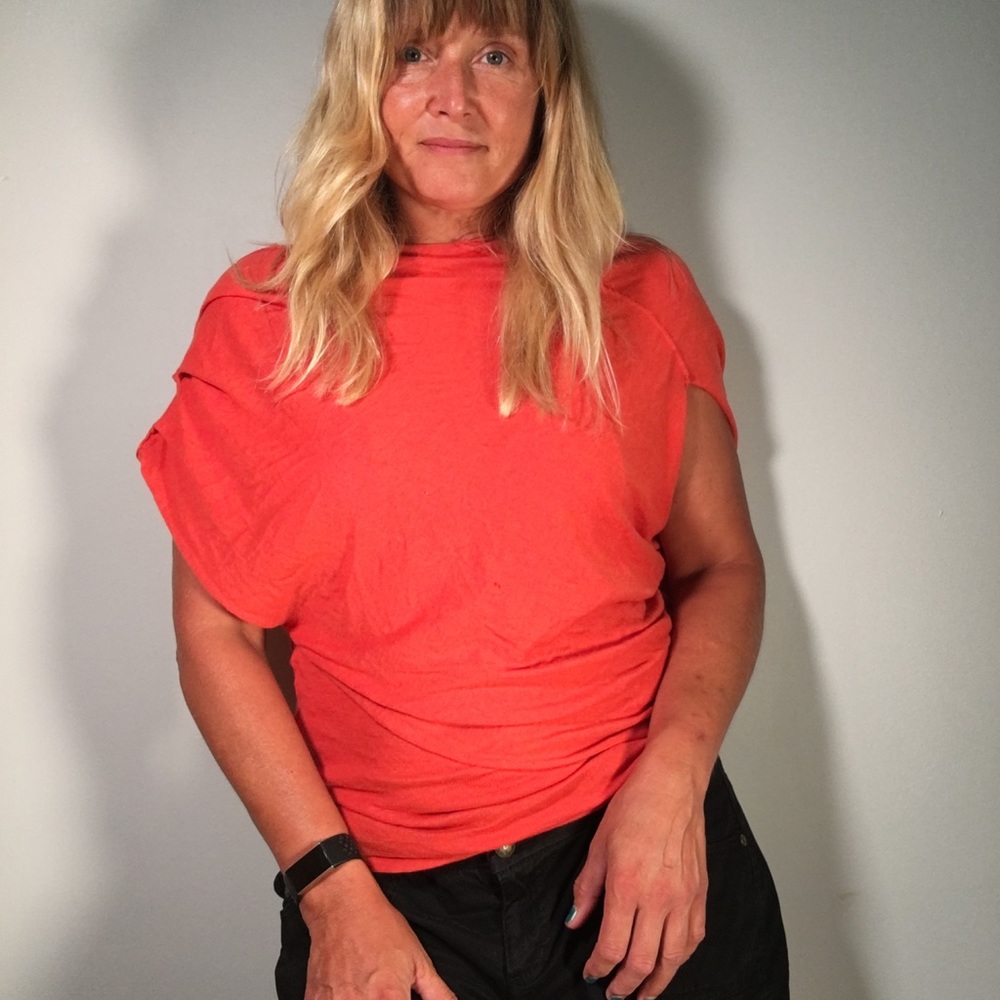 BCBGeneration asymmetrical orange top